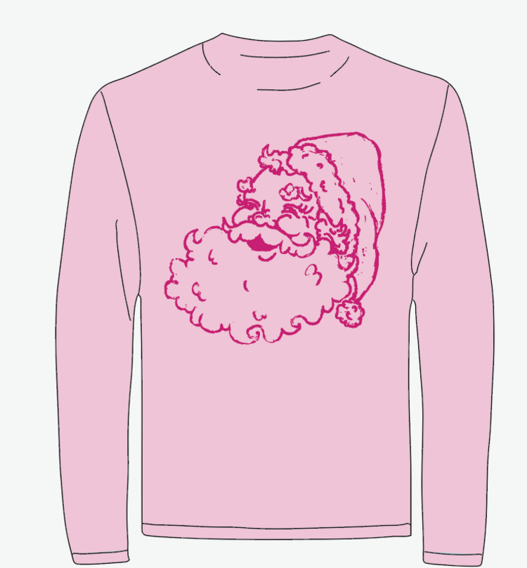Mustard & Ketchup Pink Santa LS Shirt