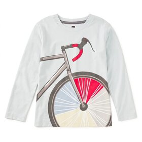 Tea Collection Blue Color Wheel Bike LS Graphic Tee
