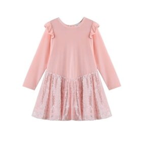 Mabel and Honey Pink Blushing Velvet Dress