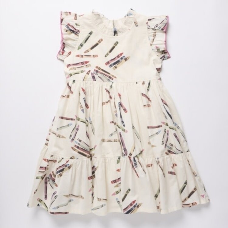Pink Chicken Tossed Crayons Jennifer Dress