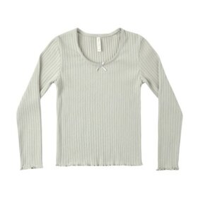Rylee + Cru LLC Sage Ribbed Long Sleeve Tee