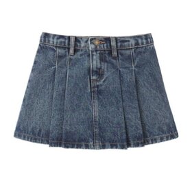 Rylee + Cru LLC Pleated Denim Skirt
