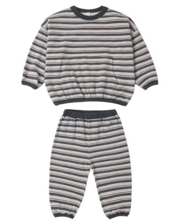 Rylee + Cru LLC Blue Stripe Relaxed Set