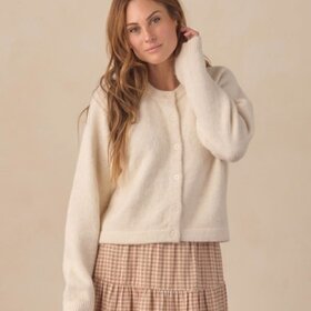 Rylee + Cru LLC WOMEN'S FUZZY CARDIGAN NATURAL