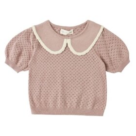 Rylee + Cru LLC Rosewood Pointelle Collared Top