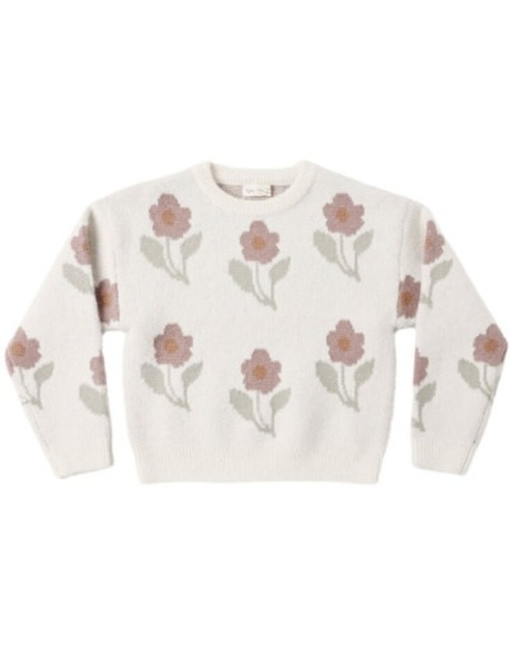 Rylee + Cru LLC Ivory Flower Aspen Sweater