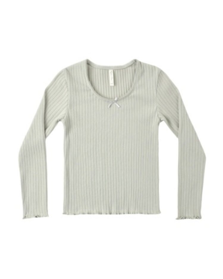 Rylee + Cru LLC Sage Ribbed Long Sleeve Tee