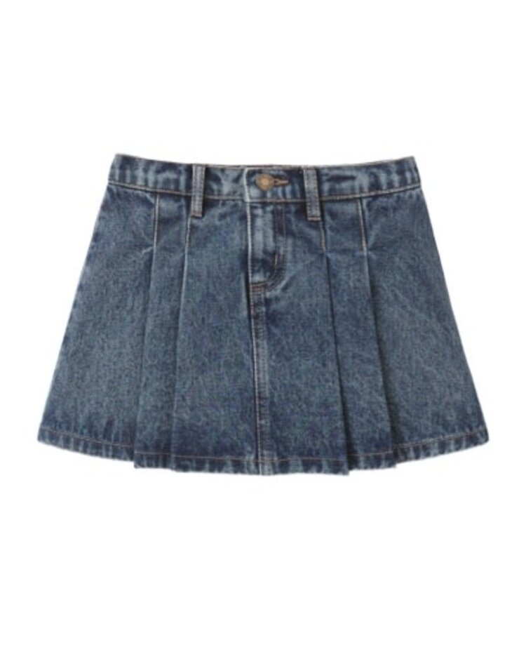 Rylee + Cru LLC Pleated Denim Skirt