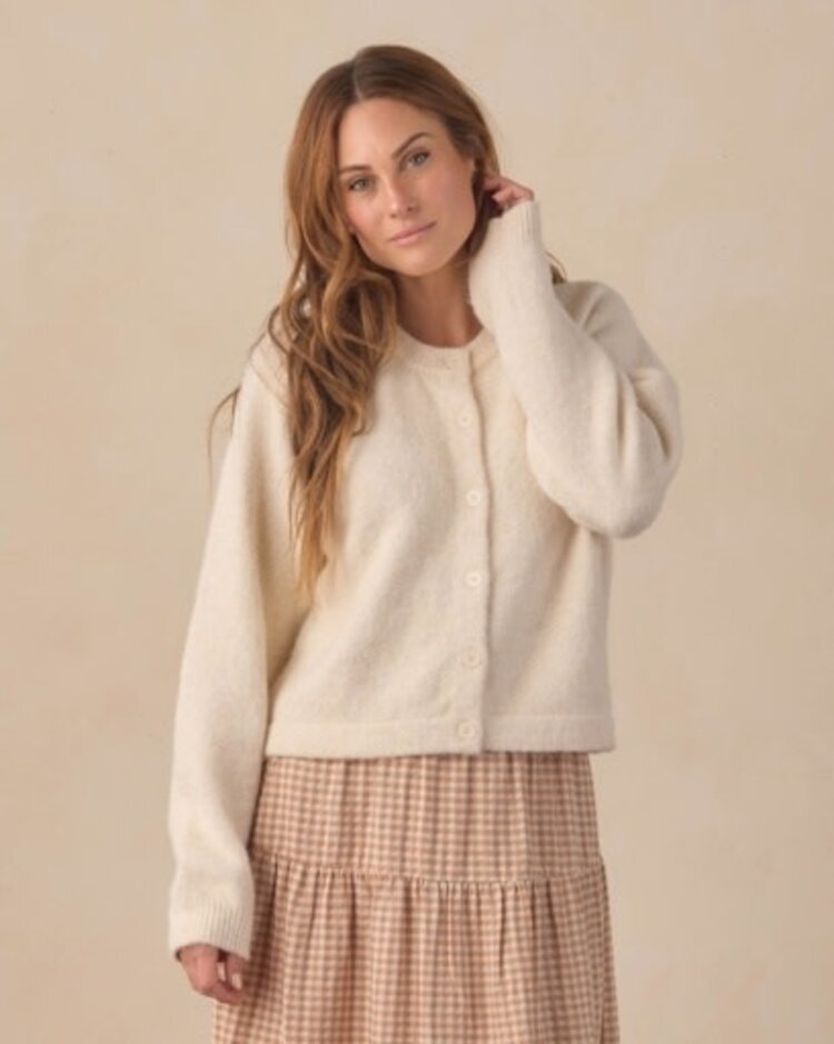 Rylee + Cru LLC WOMEN'S FUZZY CARDIGAN NATURAL