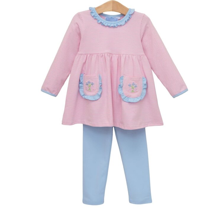 Trotter Street Kids Flower Bouquet Pant Set
