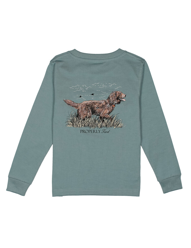 Properly Tied Boykin Steel Blue LS Tee