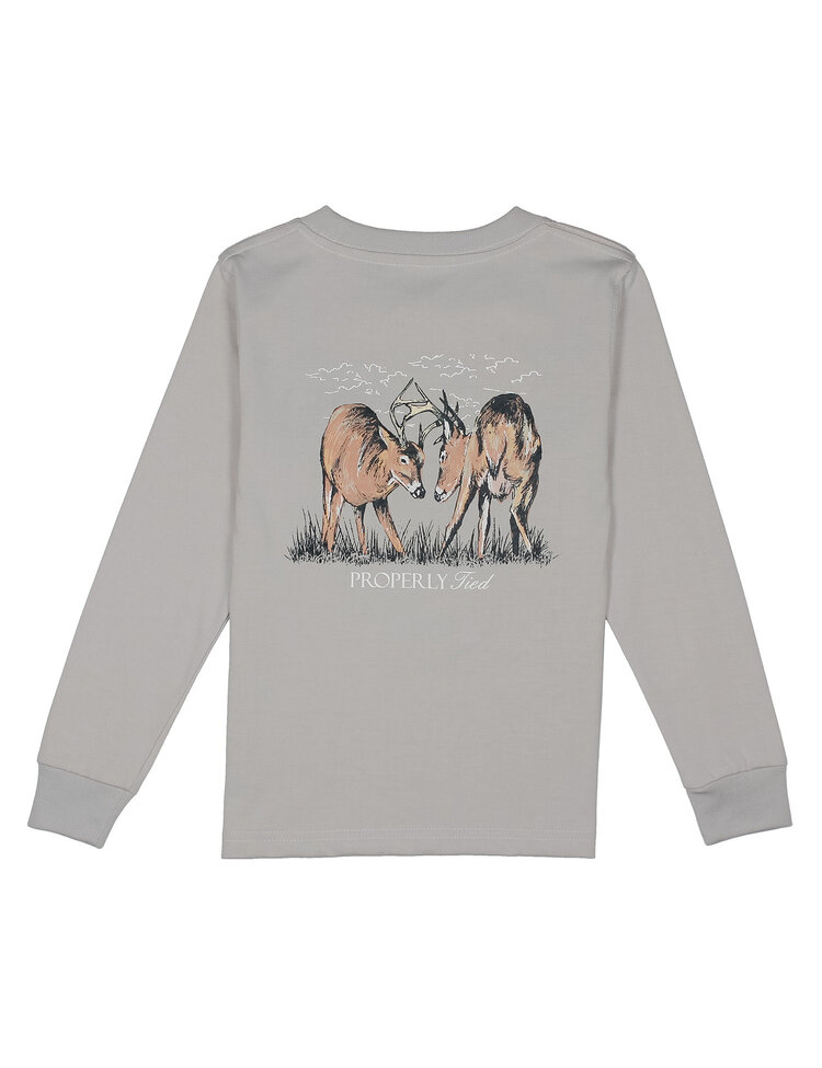 Properly Tied Trophy Season Ice Grey LS Shirt