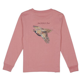 Properly Tied Pheasant Hunt Salmon LS Tee