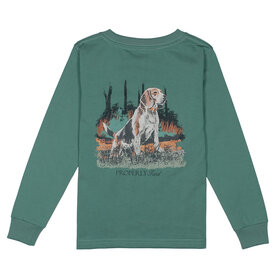Properly Tied Beagle Marine Green LS Tee