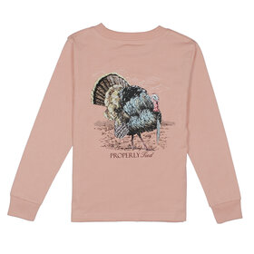 Properly Tied Gobbler Peach LS Tee