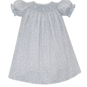 Petit Bebe Blue Floral Liberty Print Smocked Bishop