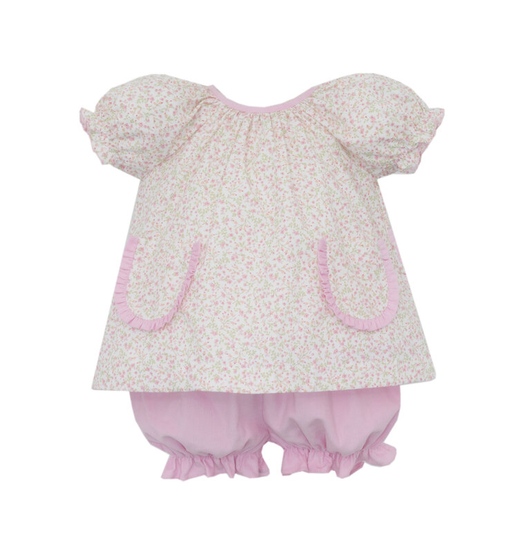 Petit Bebe Pink Floral Bloomer Set