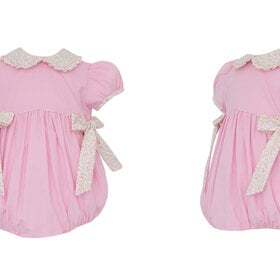Petit Bebe Pink Corduroy Floral Bubble