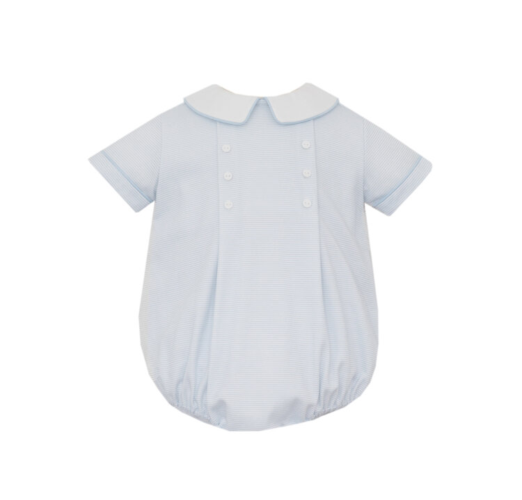 Petit Bebe Blue Stripe Knit Boy Bubble
