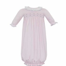 Petit Bebe Pink Smocked Ruffle Knit Sac