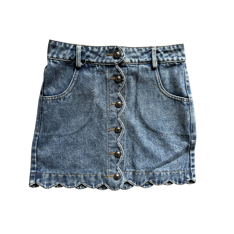 Tweenstyle Scalloped Edge Button Skirt