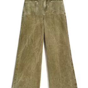 Tractr Olive Utility Pocket Wide Leg Jean