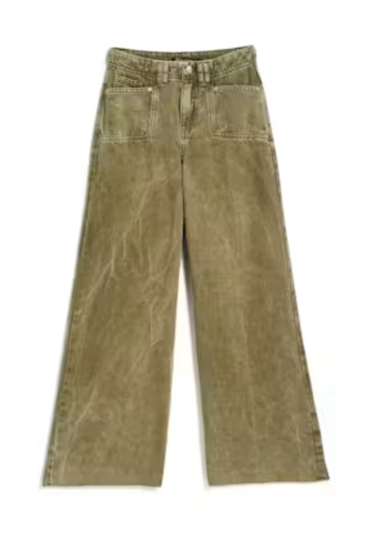 Tractr Olive Utility Pocket Wide Leg Jean