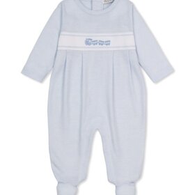 Kissy Kissy Blue Stripe Train Footie