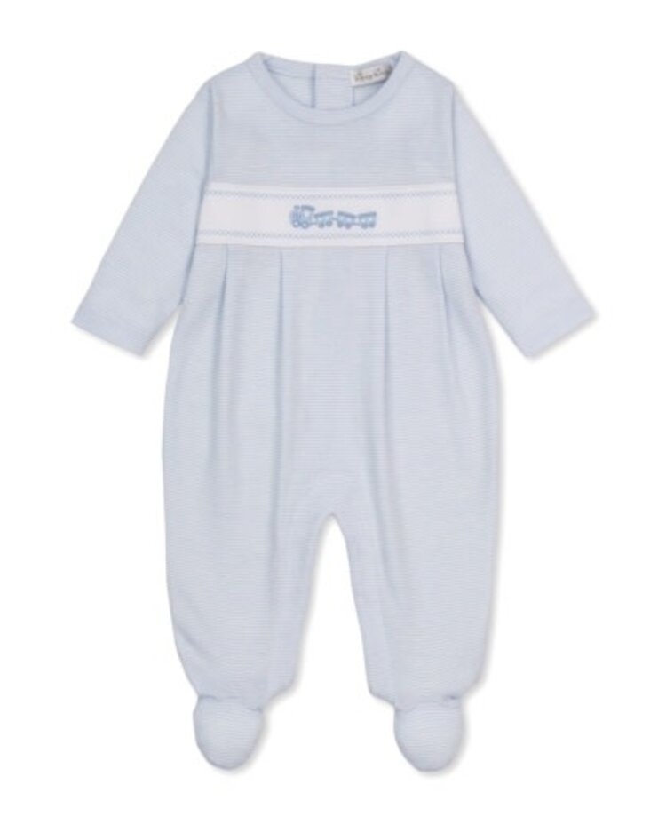 Kissy Kissy Blue Stripe Train Footie