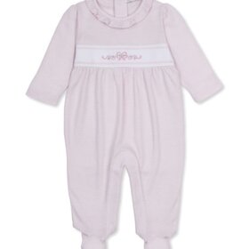 Kissy Kissy Pink Stripe Bow Footie