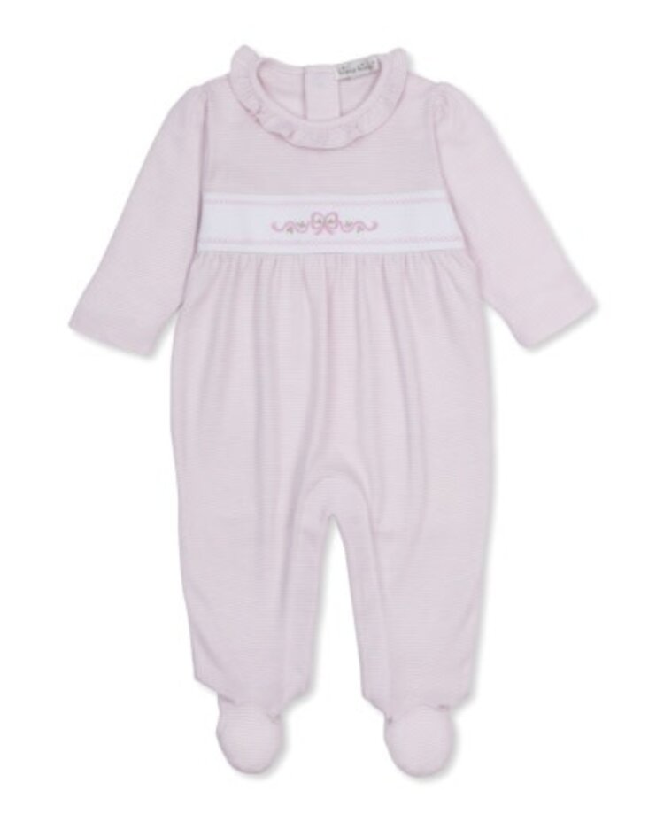 Kissy Kissy Pink Stripe Bow Footie