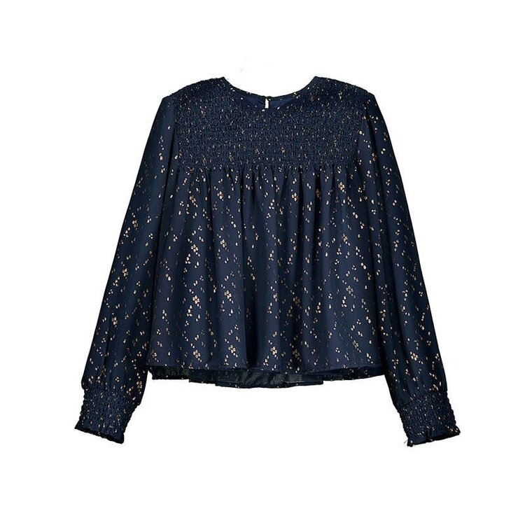 Mayoral Navy with Gold Smocked Top