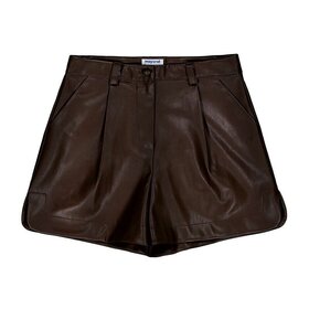 Mayoral Chocolate Faux Leather Shorts