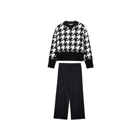 Mayoral Black Houndstooth Pant Set
