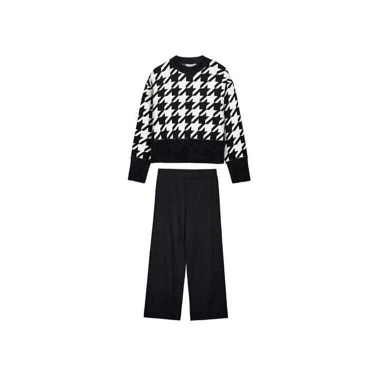 Mayoral Black Houndstooth Pant Set