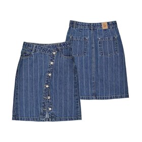 Mayoral Striped Midi Denim Skirt