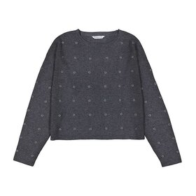 Mayoral Heathered Lead Gray Stud Sweater