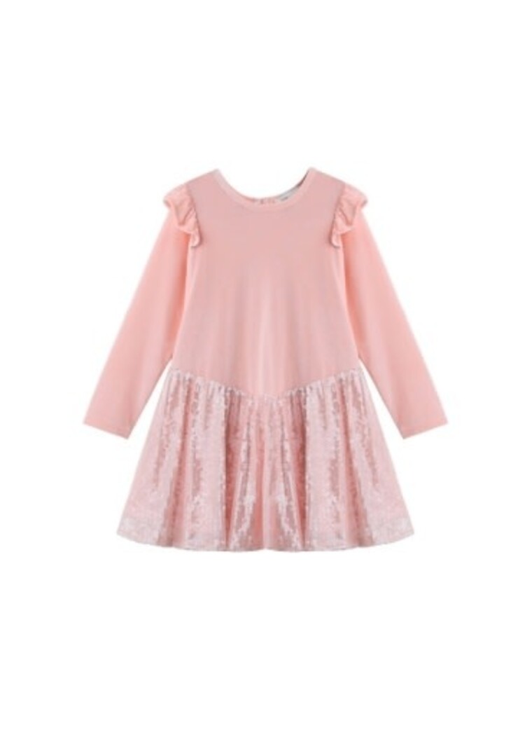 Mabel and Honey Pink Blushing Velvet Dress