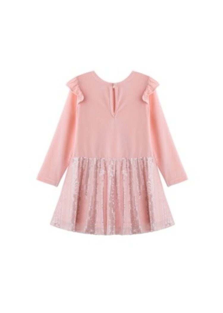 Mabel and Honey Pink Blushing Velvet Dress