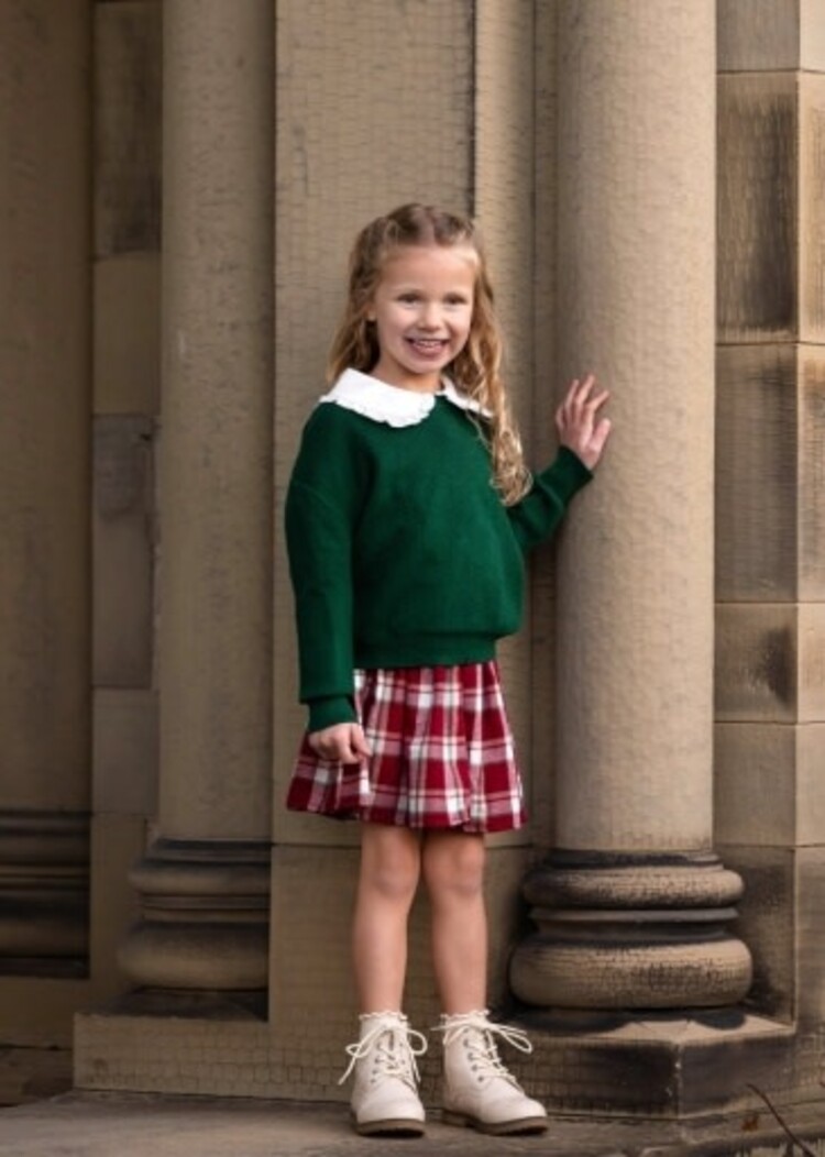 Mabel and Honey Green Evergreen Sweater
