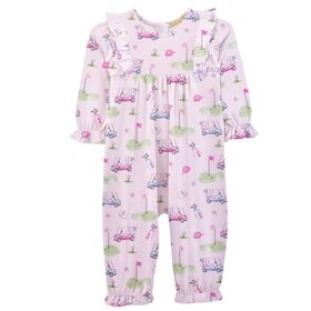 Baby Club Chic Golfing In Pink Ruffle Playsuit