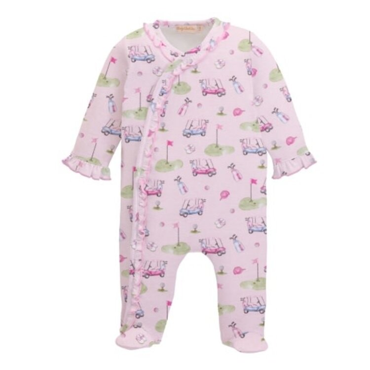 Baby Club Chic Golfing In Pink Ruffle Footie