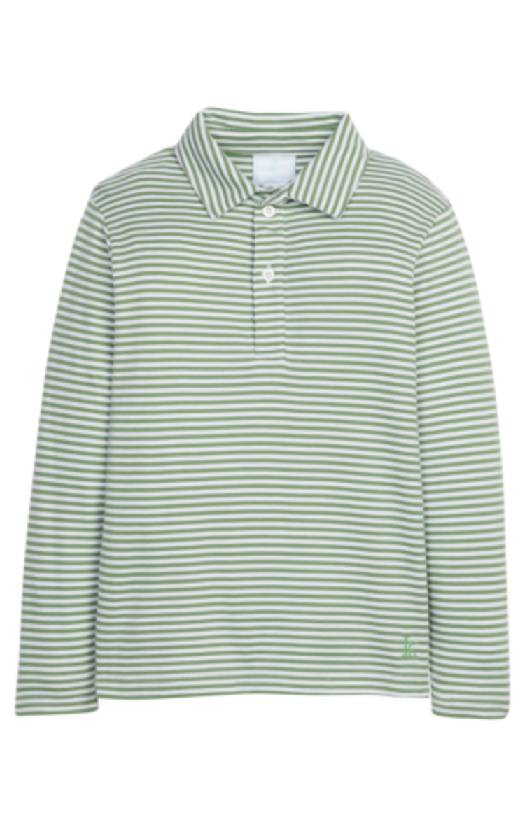 Little English | BISBY Long Sleeve Polo - Watercress Stripe