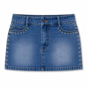 Theme Cooper Light Wash Denim With Studs Skirt