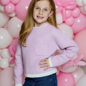 Design History Laughing Lilac Combo Sweater