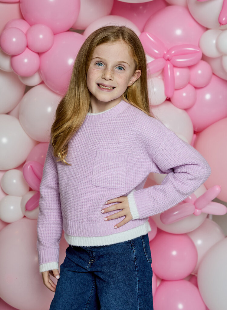 Design History Laughing Lilac Combo Sweater