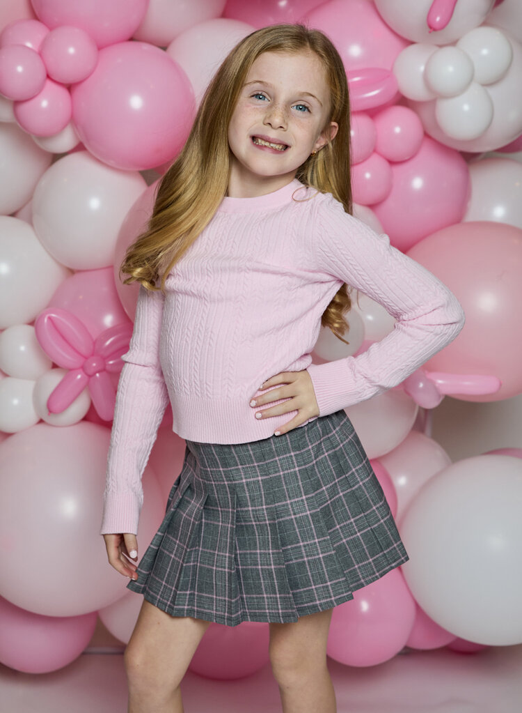 Design History Pink Cableknit Long Sleeve Sweater