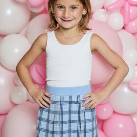 Design History Blue Plaid Pleated Sweater Skirt