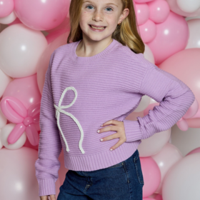 Design History Purple Bow Sweater