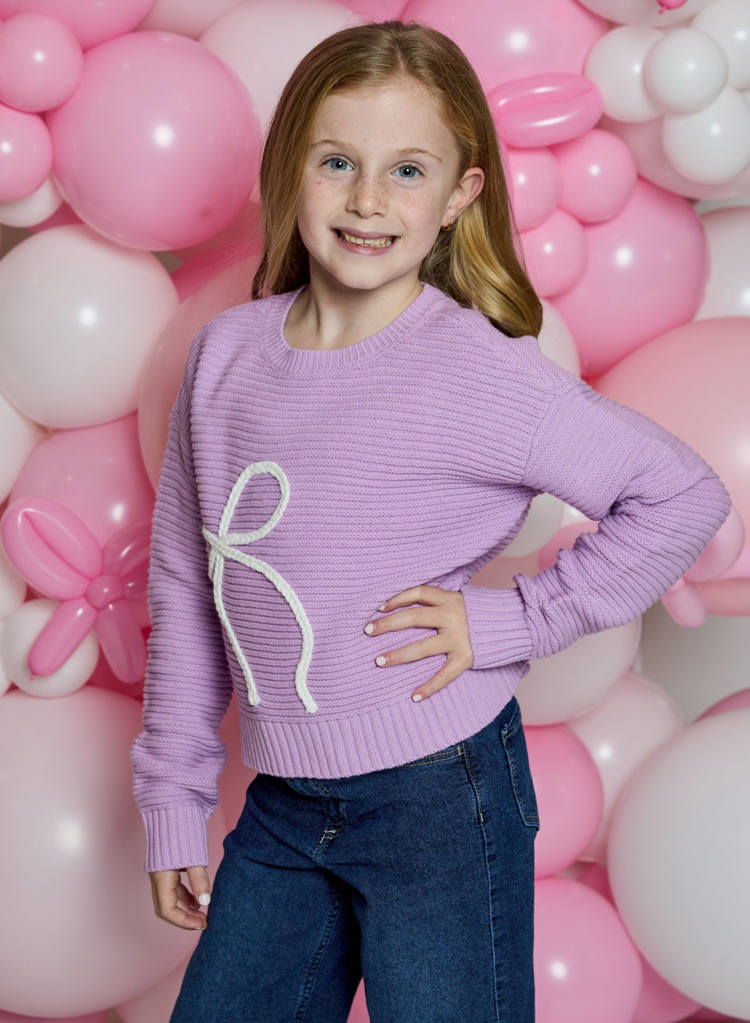 Design History Purple Bow Sweater